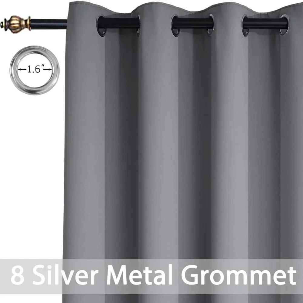 Yakamok Room Darkening Gray Blackout Curtains NIP